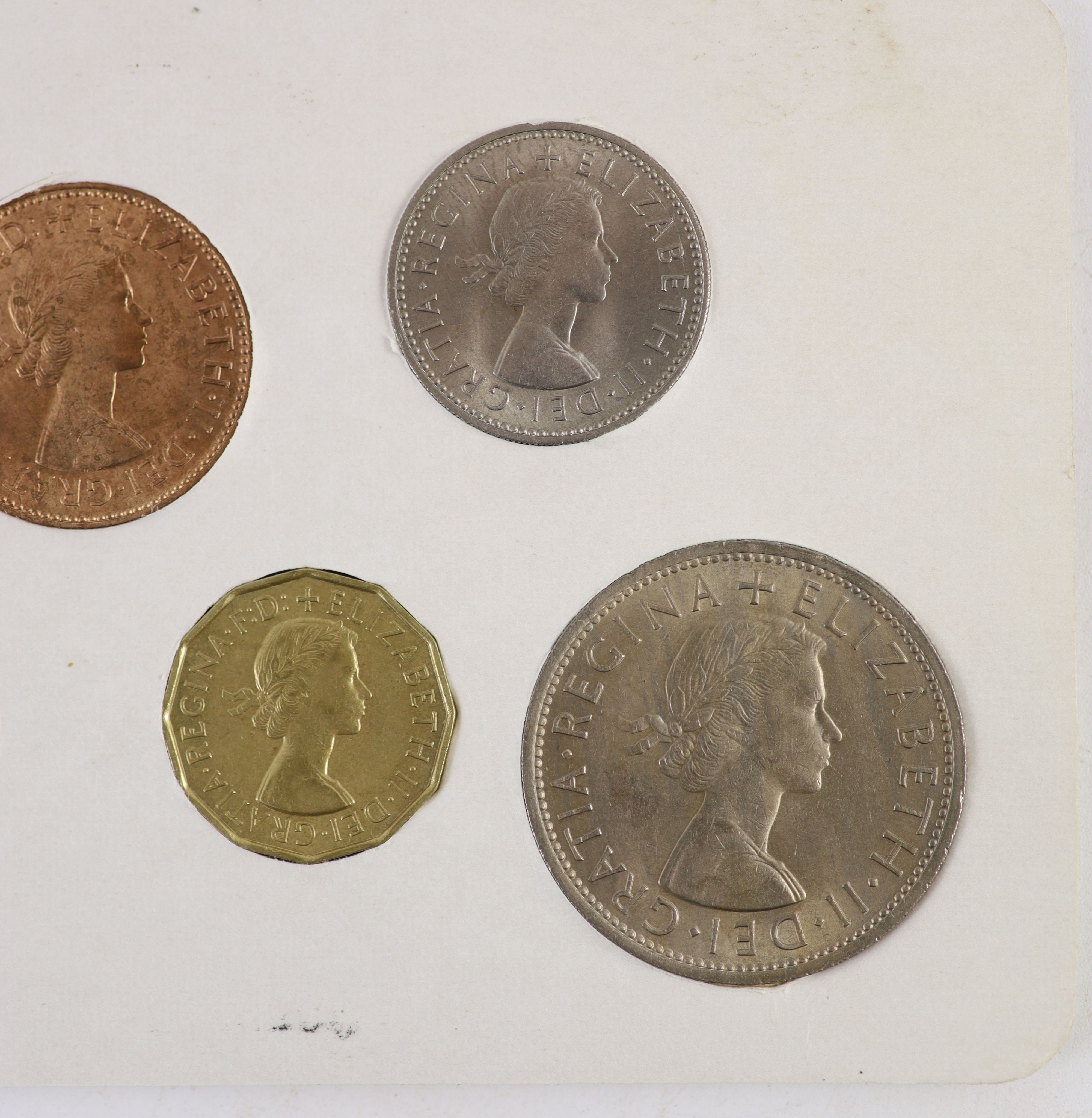 Queen Elizabeth II pre-decimal specimen coin sets for 1953 - 1967, first and second issues, all EF/UNC (15 sets), including 1954, 1957-1959 halfcrowns, florins and shillings, scarce in high grade